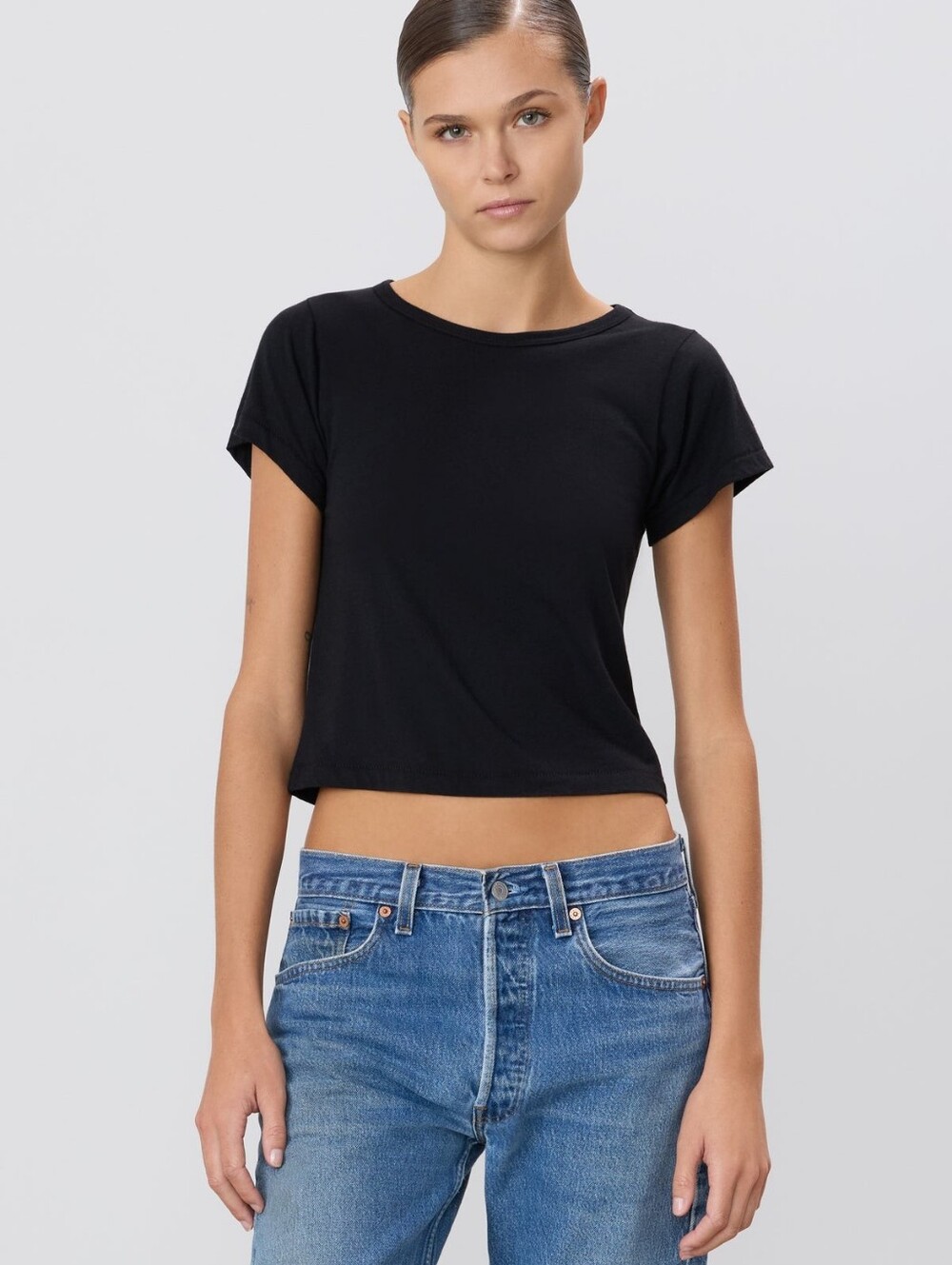 ETERNE Short Sleeve Baby Tee, Black, S